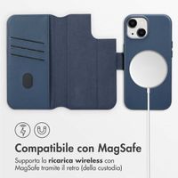 Accezz Cover in pelle 2 in 1 con MagSafe Apple iPhone 15 - Nightfall Blue