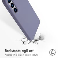 Accezz Cover in silicone liquido con MagSafe Samsung Galaxy S25 Plus - Lavender Gray