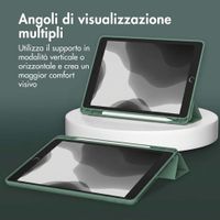 Accezz Cover a libro in silicone Smart Apple iPad 9 (2021) 10.2 pollici / iPad 8 (2020) 10.2 pollici / iPad 7 (2019) 10.2 pollici - Verde scuro