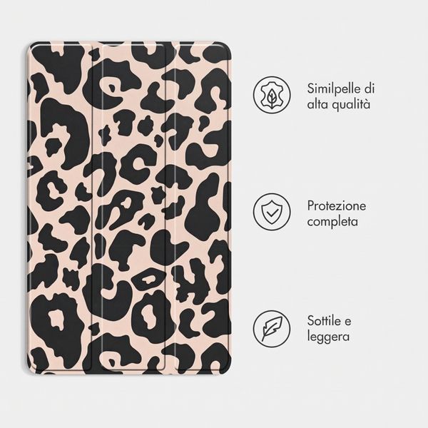 imoshion Cover Trifold Design Apple iPad 6 (2018) 9.7 pollici / iPad 5 (2017) 9.7 pollici / Air 2 (2014)/Air 1 (2013) - Leopard