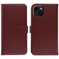Selencia Cover a libro in vera pelle Apple iPhone 15 - Burgundy