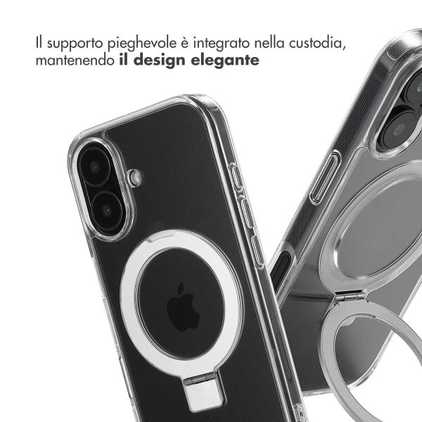 Accezz Cover con anello e supporto con MagSafe Apple iPhone 16 - Trasparente