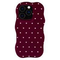Selencia Cover Vivid Wavy con MagSafe Apple iPhone 16 Pro - Happy Dots Burgundy