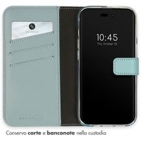 Selencia Cover a libro in vera pelle Apple iPhone 14 Pro - Air Blue