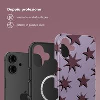 Selencia Cover posteriore Vivid con MagSafe Apple iPhone 16 - Stars Plum Lilac