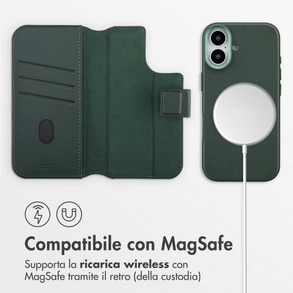 Accezz Cover in pelle 2 in 1 con MagSafe Apple iPhone 17 - Cedar Green