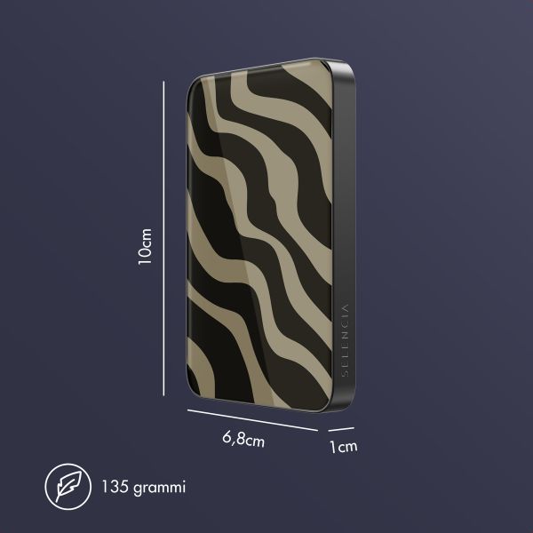 Selencia Vivid Powerbank 5.000 mAh - MagSafe e Qi - Black / Swirl Black