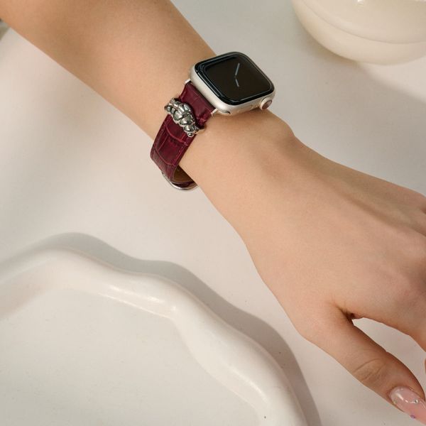 Burga Cinturino in vera pelle Apple Watch | 38/40/41/42 mm - Mobwife / Silver