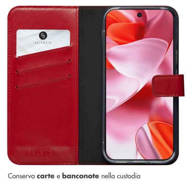Selencia Cover a libro in vera pelle Google Pixel 10 / 10 Pro - Rosso