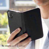Selencia Cover a libro in vera pelle Apple iPhone 14 Pro - Nero