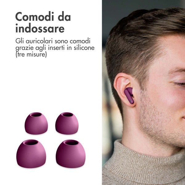 imoshion Aura Pro Auricolari in-ear wireless - Cancellazione attiva del rumore (ANC) - Bordeaux