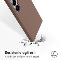 Accezz Cover in silicone liquido con MagSafe Samsung Galaxy S24 Ultra - Marrone chiaro
