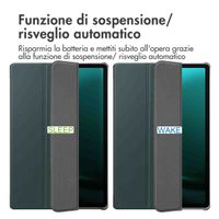 imoshion Cover a libro Trifold Samsung Galaxy Tab S10 Plus / Tab S9 FE Plus / Tab S9 Plus - Verde scuro