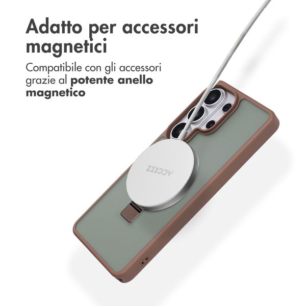 Accezz Cover con anello e supporto con MagSafe Samsung Galaxy S26 Ultra - Marrone