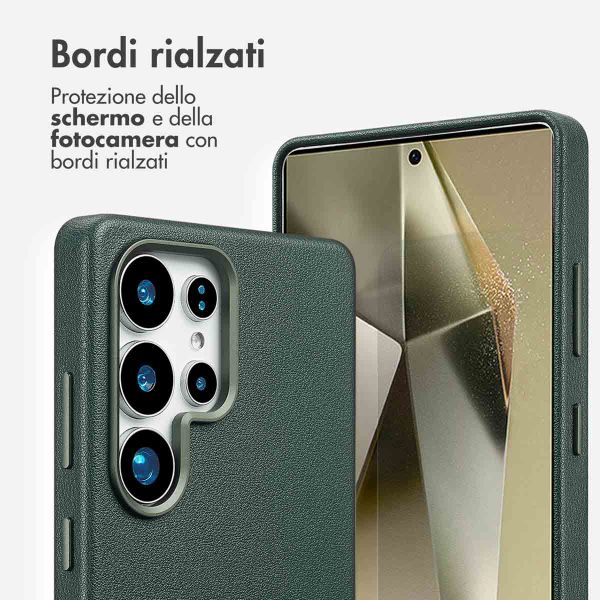 Accezz Cover in Pelle con MagSafe Samsung Galaxy S25 Ultra - Cedar Green