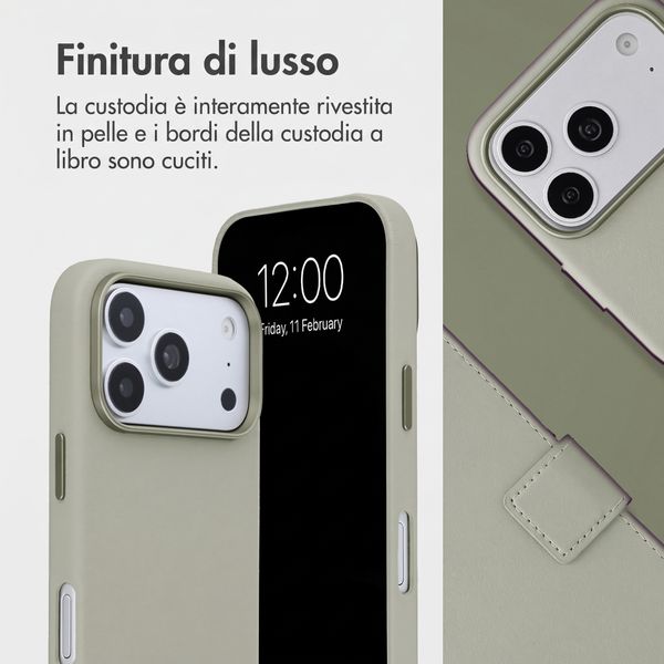 Accezz Cover in pelle 2 in 1 con MagSafe Apple iPhone 18 Pro Max / 17 Pro Max - Light Grey