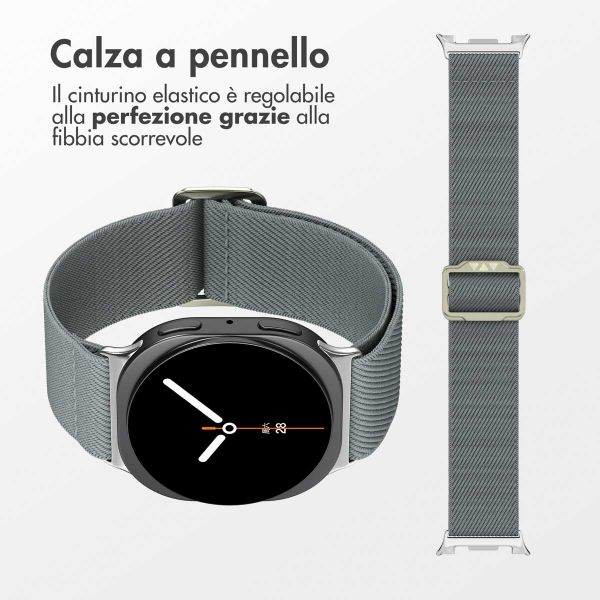 imoshion Cinturino in nylon elastico Samsung Galaxy Watch 8 (40/44mm) / Classic (46mm) - Grigio