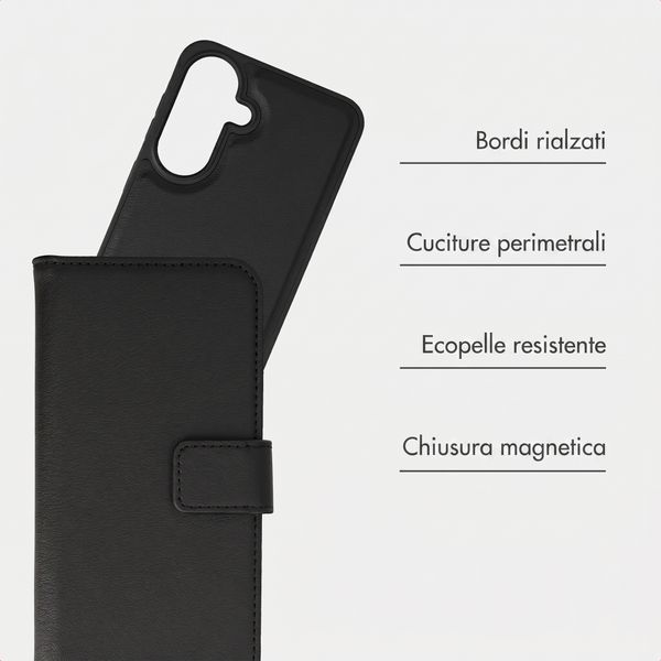 imoshion Cover a libro di lusso 2-in-1 rimovibile Samsung Galaxy A37 (5G) - Nero