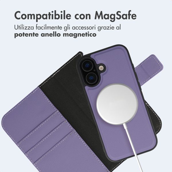 imoshion Cover a libro di lusso 2-in-1 rimovibile Apple iPhone 16 - Viola
