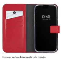 Selencia Cover a libro in vera pelle Apple iPhone 16 Pro - Rosso