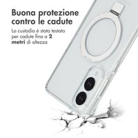 Accezz Cover con anello e supporto con MagSafe Samsung Galaxy S25 Edge - Trasparente