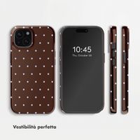 Selencia Cover posteriore Vivid con MagSafe Apple iPhone 15 - Happy Dots Chocolate