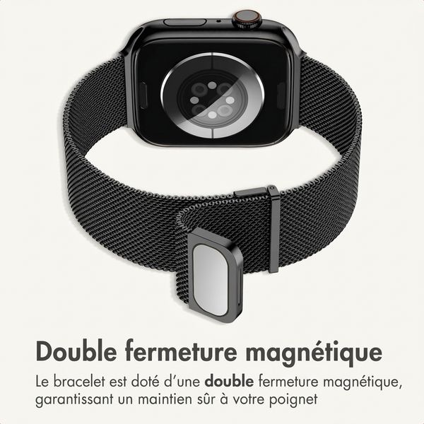 imoshion Milanees magnetisch bandje Apple Watch | 44/45/46/49 mm - Zwart