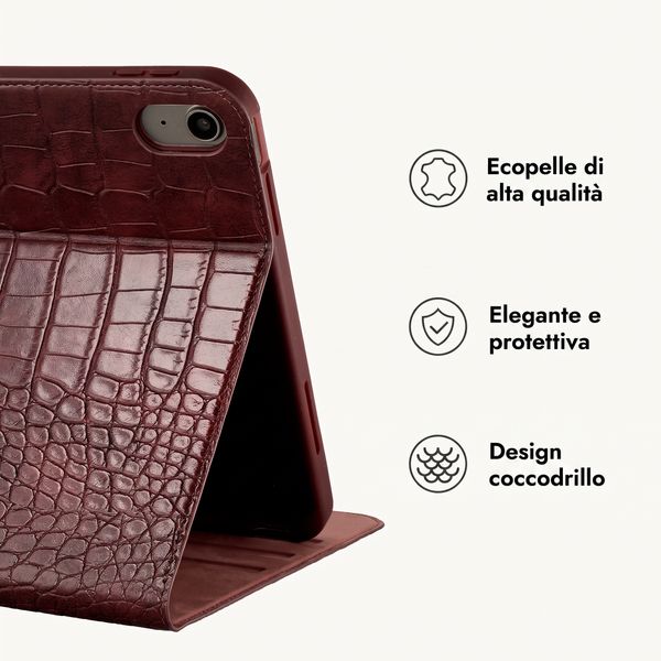 Selencia Custodia a libro Croco Apple iPad Air 11 pollici (2026) M4 / (2025) M3 / (2024) M2 / Air 5 (2022) / Air 4 (2020) - Burgundy