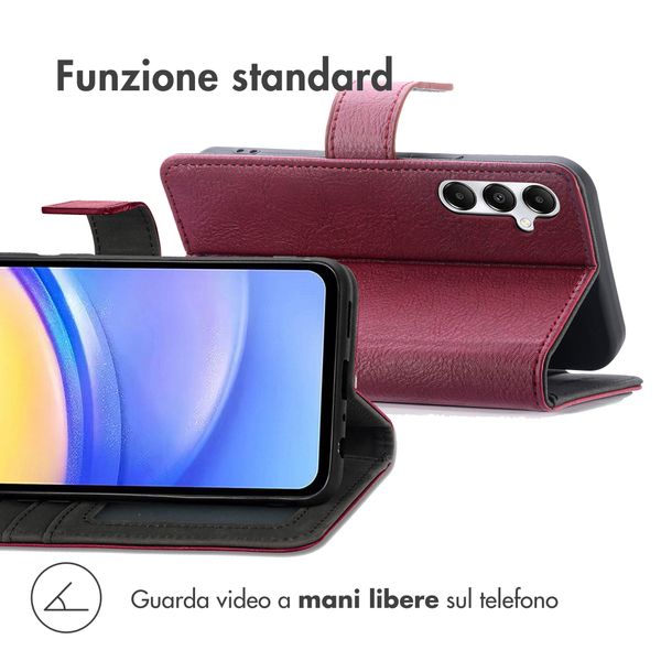 imoshion Cover a libro di Lusso Samsung Galaxy A15 (5G/4G) - Bordeaux