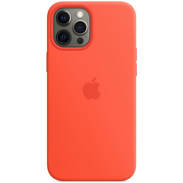 Apple Cover Posteriore in Silicone con MagSafe Apple iPhone 12 Pro Max - Electric Orange