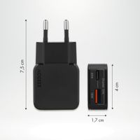 Accezz Caricabatterie GaN Ultra Slim - USB-C + USB-A - 30 W - Nero