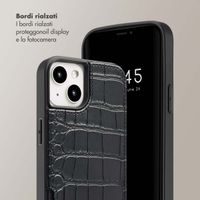 Selencia Cover per telefono Nova Croco con cordino e portacarte Apple iPhone 13 - Nero