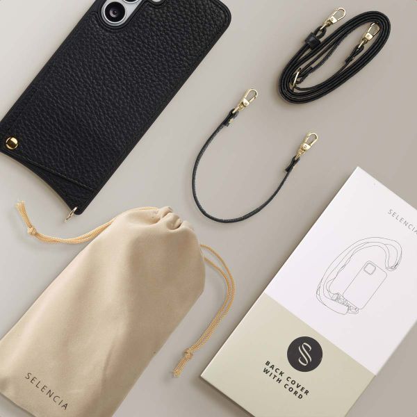 Selencia Cover per telefono Nova con cordino e portacarte Samsung Galaxy S25 FE - Nero