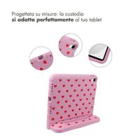 imoshion Cover Posteriore Kidsproof Design con maniglia Apple iPad 11 (2025) 11 pollici A16 / iPad 10 (2022) 10.9 pollici - Cuori rossi