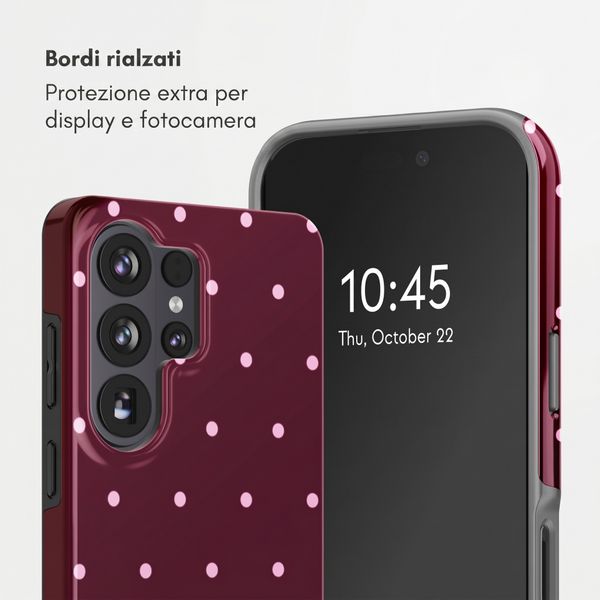 Selencia Cover Posteriore Vivid Samsung Galaxy S26 Ultra - Happy Dots Burgundy