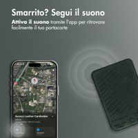Accezz Portacarte in pelle magnetico - Compatibile con Apple Find My - Cedar Green