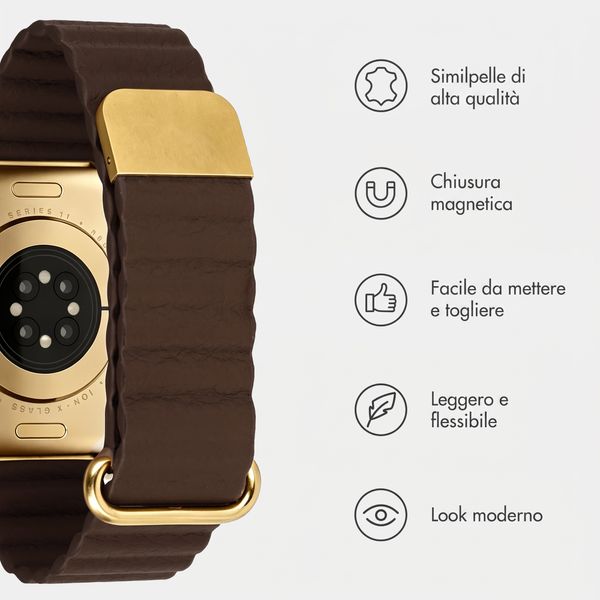 imoshion Cinturino magnetico in pelle sintetica Apple Watch | 44/45/46/49 mm - Marrone