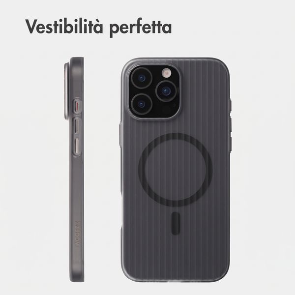 Accezz Cover Lite con MagSafe | Fluted | Apple iPhone 16 Pro - Grigio