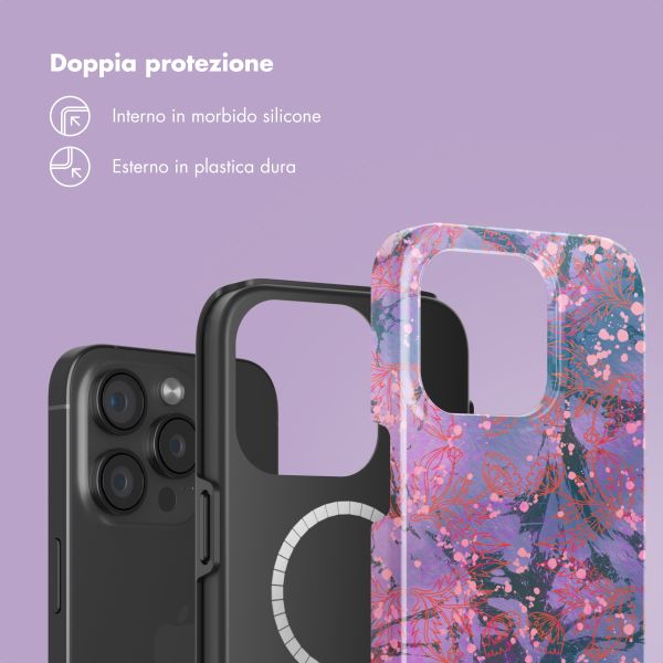 Selencia Cover posteriore Vivid con MagSafe Apple iPhone 15 Pro - Fresh Paint Flower Orange