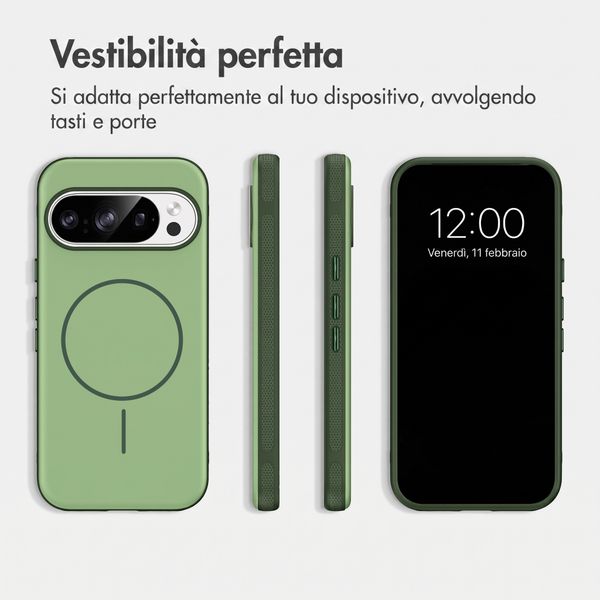 imoshion Cover posteriore Color con Thin MagSafe Ring Google Pixel 11 / 11 Pro / 10 / 10 Pro - Verde scuro