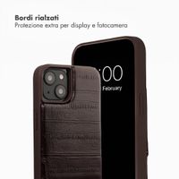 Selencia Nova cover posteriore in vera pelle con portacarte Apple iPhone 14 / 13 - Dark Chocolate