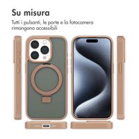 Accezz Cover con anello e supporto con MagSafe Apple iPhone 15 Pro - Marrone