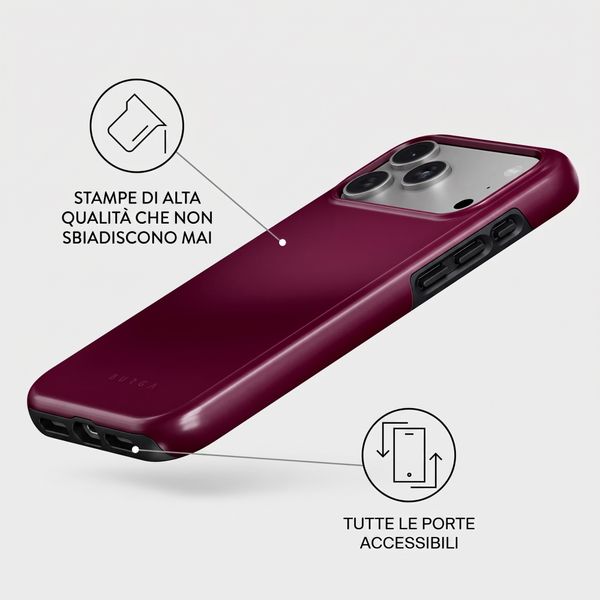 Burga Cover Posteriore Resistente con MagSafe Apple iPhone 17 Pro - Dark Cherry