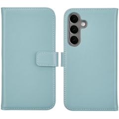 Selencia Cover a libro in vera pelle Samsung Galaxy S25 - Air Blue