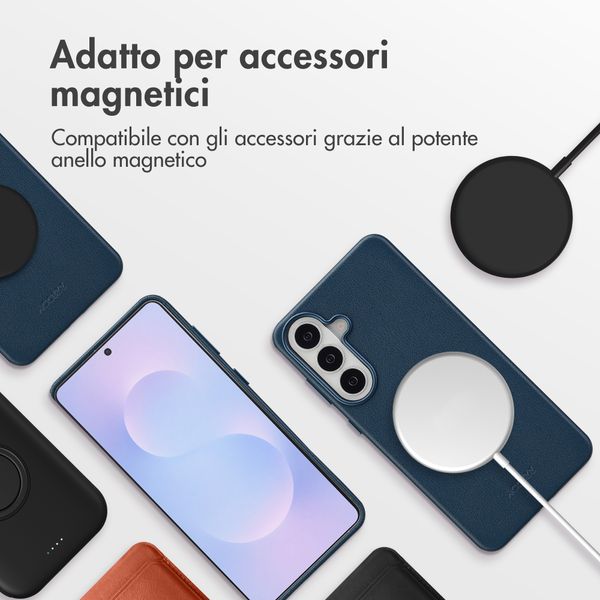 Accezz Cover in Pelle con MagSafe Samsung Galaxy S26 Plus - Nightfall Blue