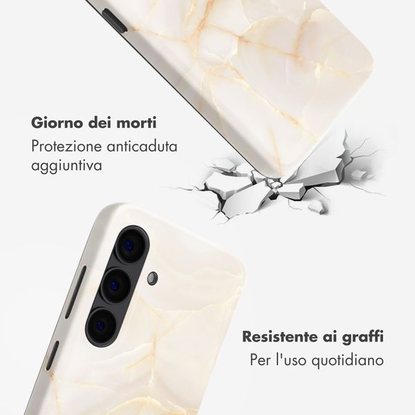 Selencia Cover posteriore Vivid con MagSafe Samsung Galaxy S24 - Golden Beige Marble
