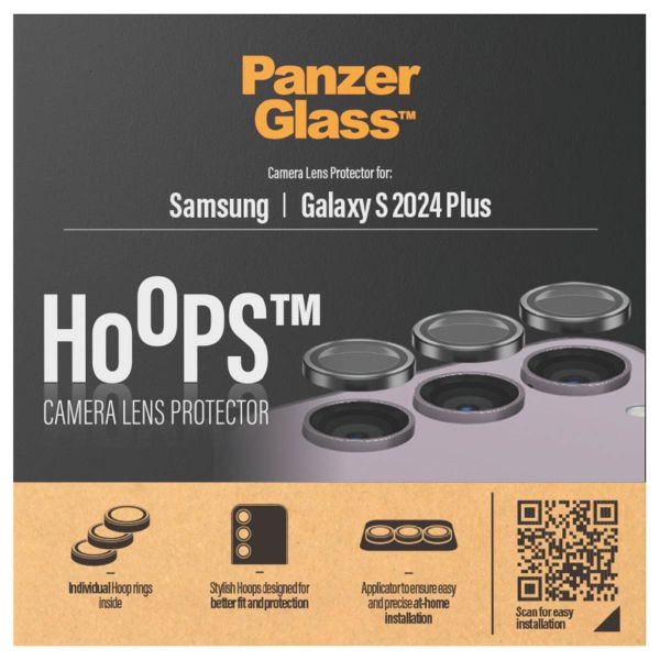 PanzerGlass Pellicole protettive per la fotocamera Hoops Optic Rings per Samsung Galaxy S24 Plus - Nero