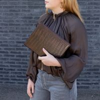 Selencia Custodia a libro Croco Samsung Galaxy Tab A11 Plus / A9 Plus - Choco Brown
