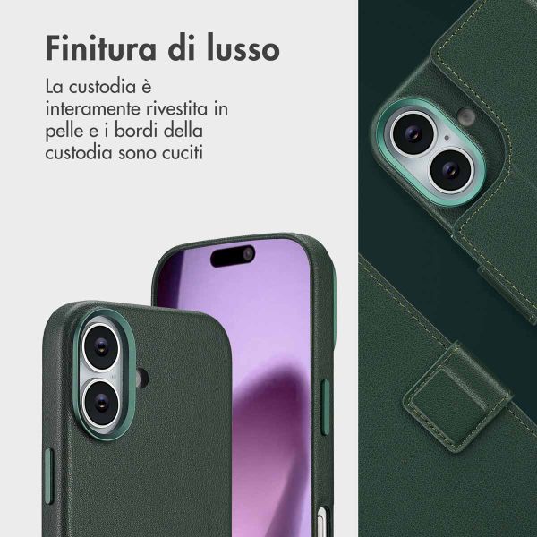 Accezz Cover in pelle 2 in 1 con MagSafe Apple iPhone 17 - Cedar Green