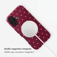 Selencia Cover posteriore Vivid con MagSafe Apple iPhone 17 - Happy Dots Burgundy